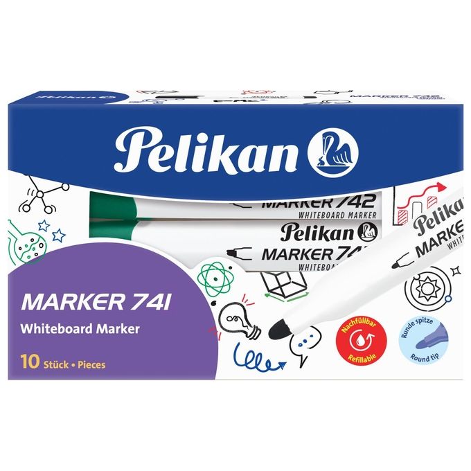 Pelikan Confezione 10 Whiteboard Marker 741 Verde