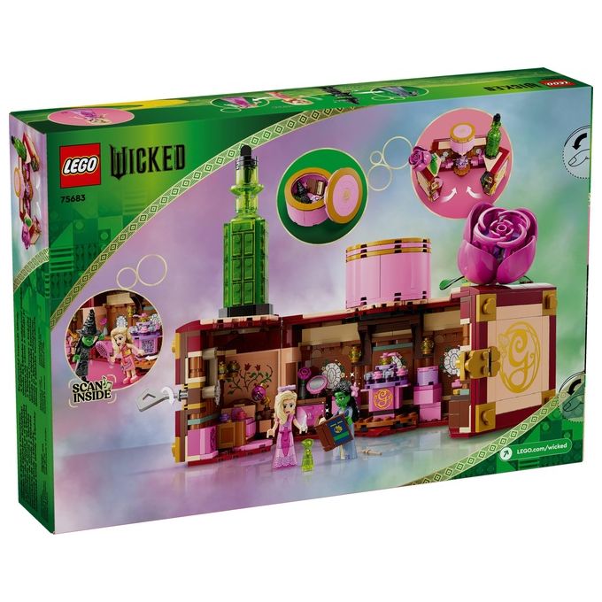LEGO Wicked 75683 - Dormitorio di Glinda and Elphaba, Set da 740 pezzi con Minidoll Day and Night, Accessori, Valigetta Decorativa, Eta' 8+