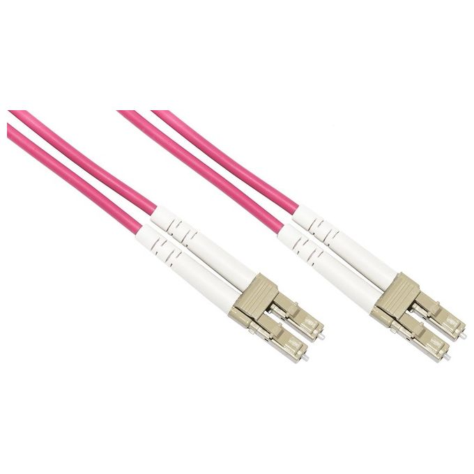 Link Cavo Fibra Ottica Lc a Lc Multimode Duplex Om4 50-125 1mt Bending Insensitive Lszh