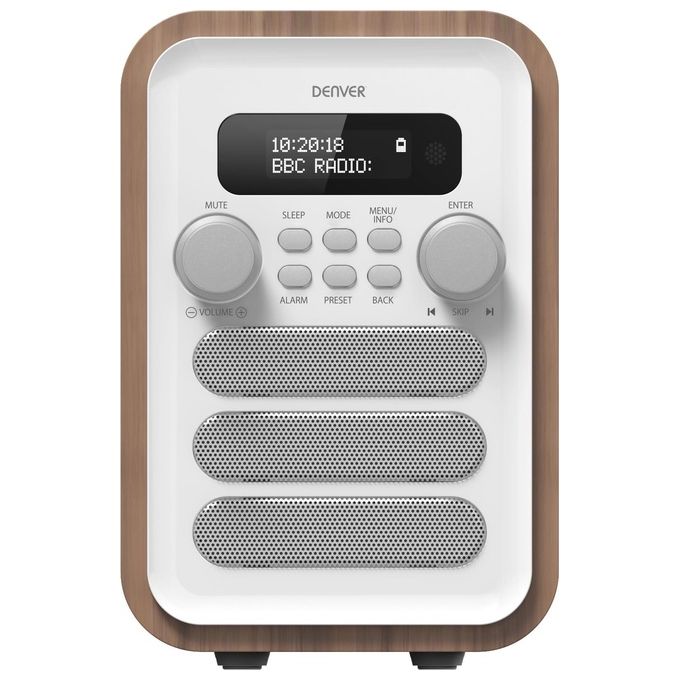 Denver DAB-48 Radio FM e Funzione Bluetooth Integrate Bianco