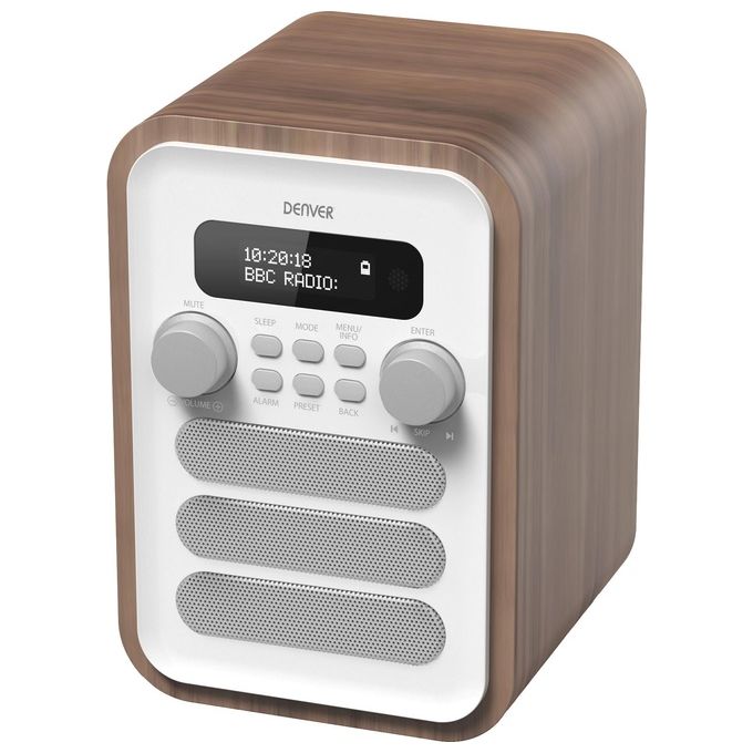 Denver DAB-48 Radio FM e Funzione Bluetooth Integrate Bianco