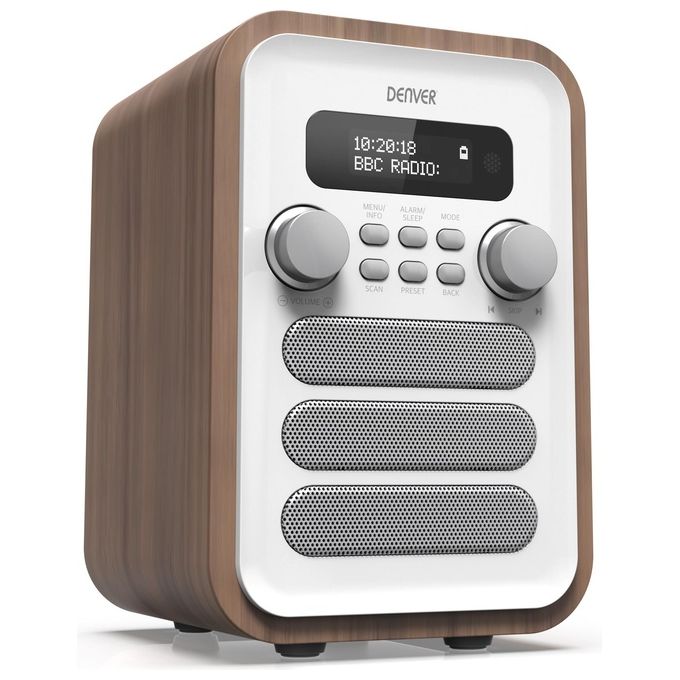 Denver DAB-48 Radio FM e Funzione Bluetooth Integrate Bianco