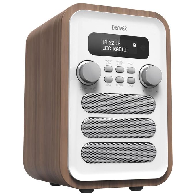 Denver DAB-48 Radio FM e Funzione Bluetooth Integrate Bianco