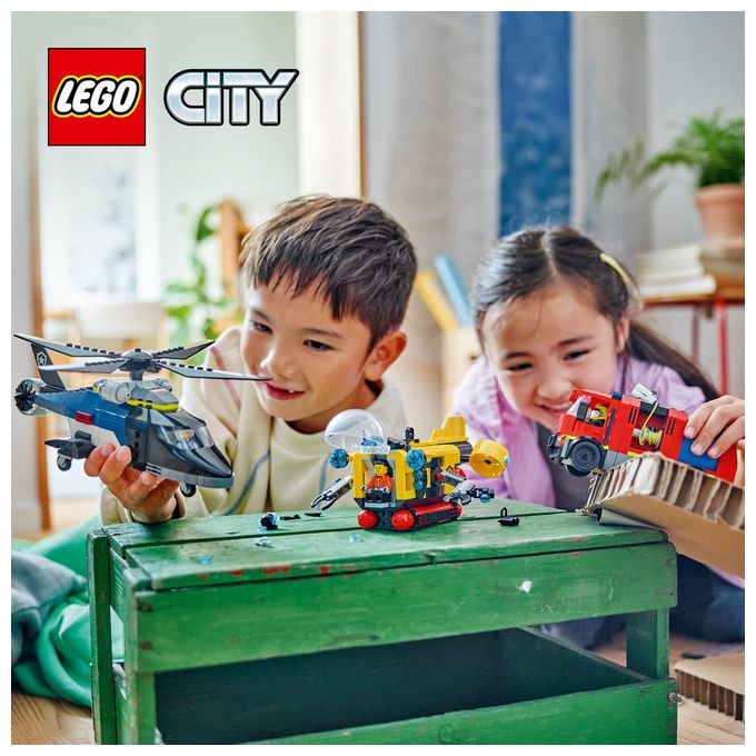 LEGO Set Costruzioni City 60462 Elicottero Autopompa Sottomarino MixeMatch per Creativita' senza Confini