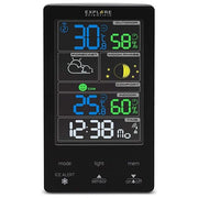 Explore Scientific Stazione Meteo con Display Touch a Colori Previsioni del Tempo Dual Alarm Fasi Lunari Bianco