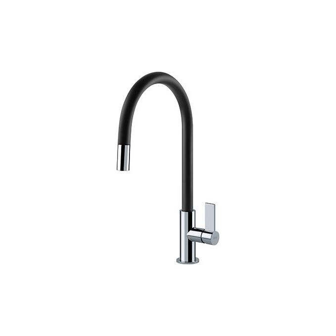 Franke Ambient Doccia Miscelatore monocomando con doccetta orientabile monogetto e canna girevole 360° Cromato-Nero 115.0373.950