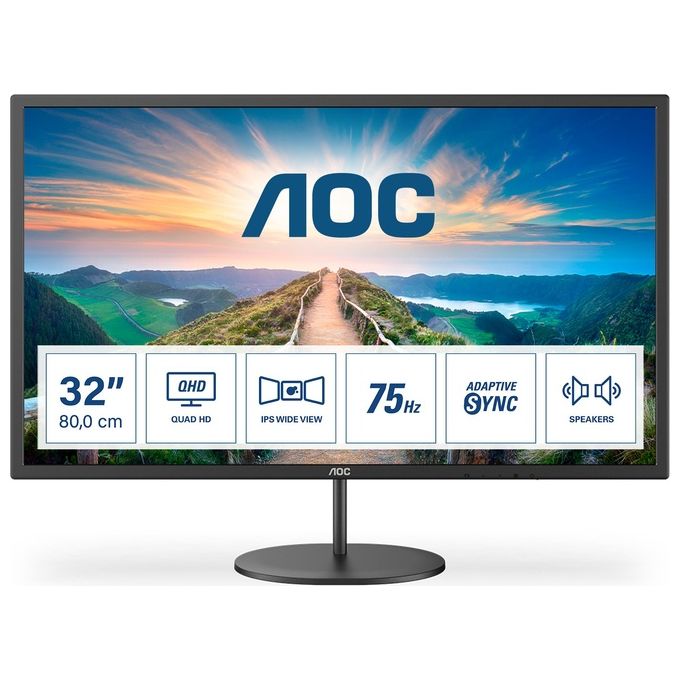 AOC Monitor 31.5'' LED IPS Q32V4 2560x1440 2K Ultra HD Tempo di Risposta 4 ms