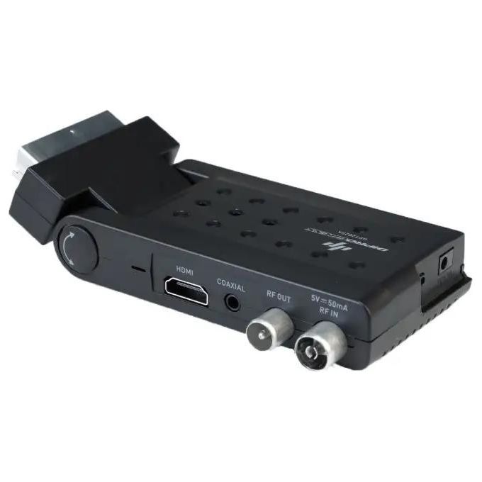Diprogress DPT202SB Ricevitore Digitale Terrestre Scart Stick DVB-T2 H265-HEVC Main 10 con Telecomando Universale per Tv