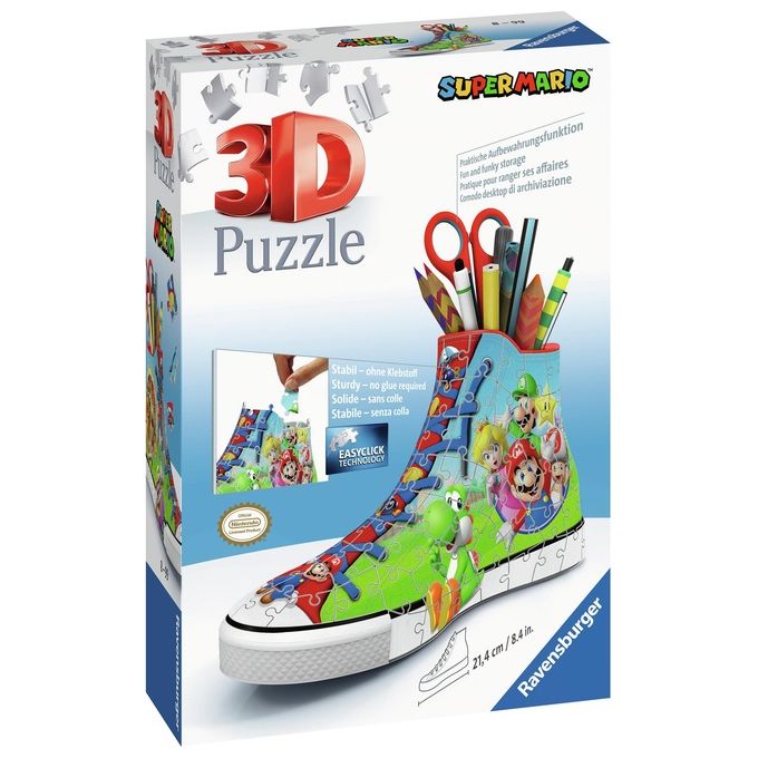 Ravensburger 3D Puzzle Sneaker di Super Mario Portapenne 108 Pezzi
