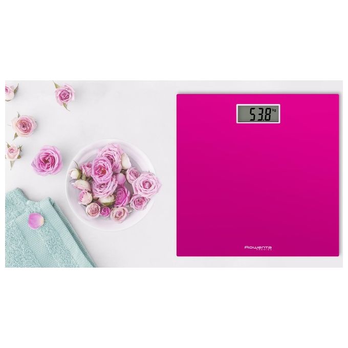 Rowenta Premiss BS1403 Quadrato Rosa Bilancia Pesapersone Elettronica