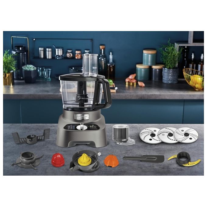 Moulinex FP825E Double Force Robot da Cucina Multifunzione All-in-One 3 Litri 1000W 6 Velocita'