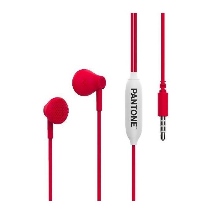 Pantone PT-WDE001R1 Wired Earphone Red1 3.5mm
