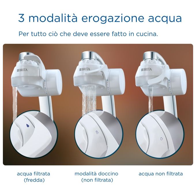 Brita ON TAP V, Filtro Acqua Rubinetto, Bianco, 4 Stadi, 600L, Rimuove Metalli