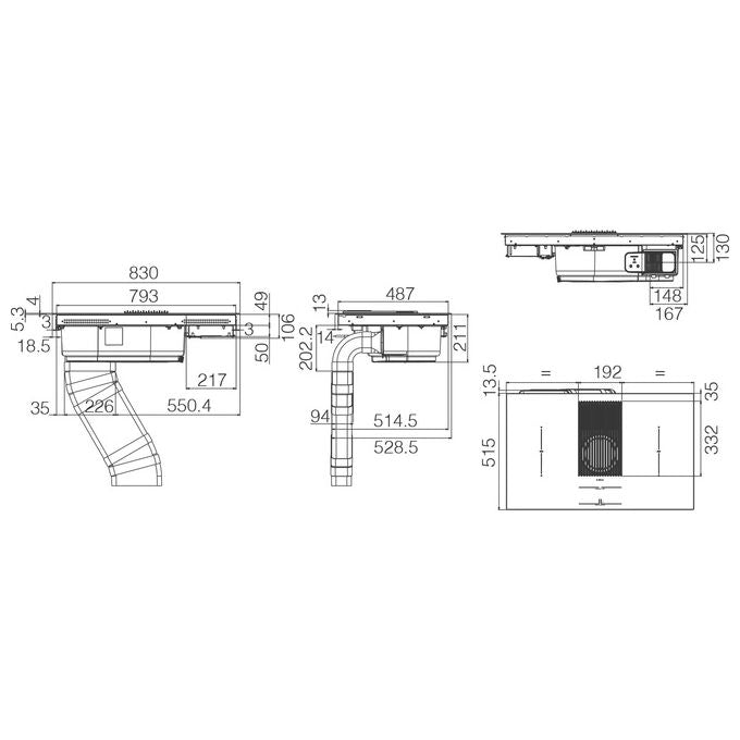 Elica NIKOLATESLA LIBRA BL-A-83 Piano cottura aspirante a Induzione con cappa integrata 4 zone 83 cm Vetro Nero + Ghisa PRF0147744