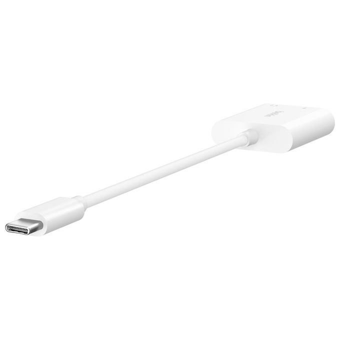 Belkin RockStar 3.5mm Adattatore Audio e Usb-C Bianco