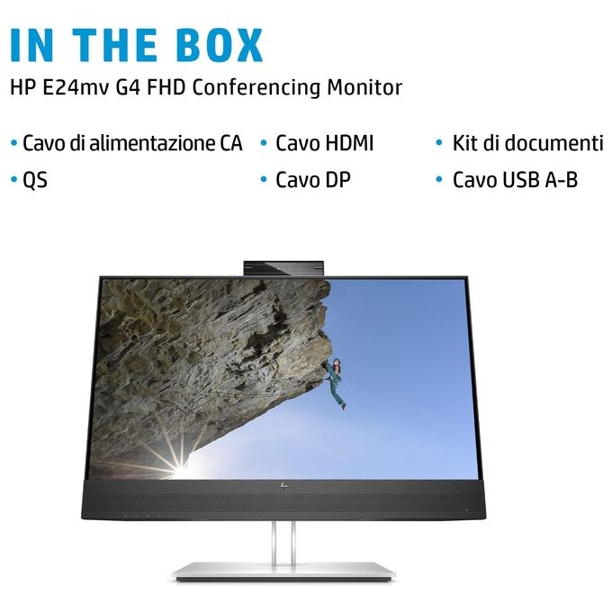 HP Monitor Flat 23.8'' E24mv G4 1920x1080 Pixel Full Hd Tempo di risposta 5 ms