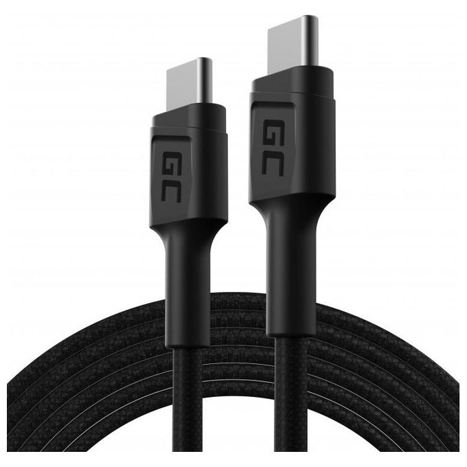 Green Cell KABGC29 Cavo USB 2mt USB 2.0 USB C Nero