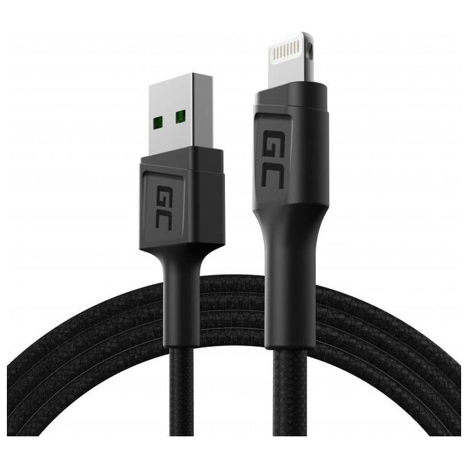 Green Cell PowerStream 1.2mt Cavo Nylon Lightning