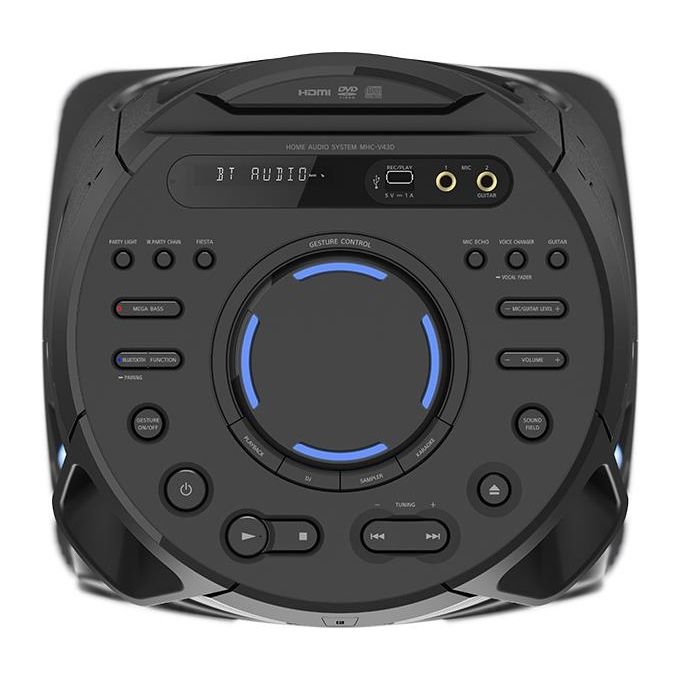 Sony MHC-V43D Altoparlante Bluetooth Potente con Audio Omnidirezionale e Luci Multicolore