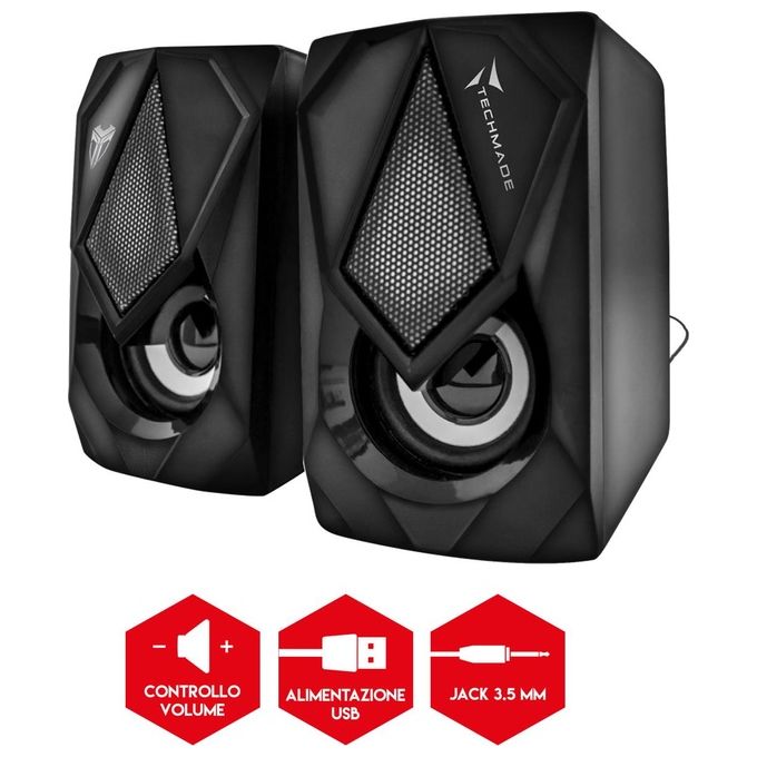 Techmade Multimedia Speaker Gaming Led UsbJack 3.5mm 3 Colors