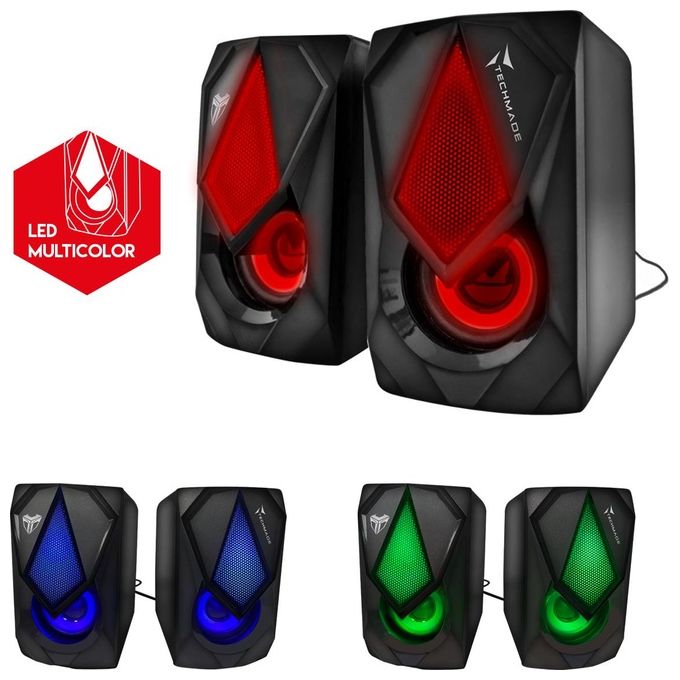 Techmade Multimedia Speaker Gaming Led UsbJack 3.5mm 3 Colors