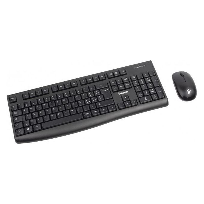 Vultech KM-821W Kit Tastiera e Mouse Wireless 2.4ghz 1600 Dpi Regolabili