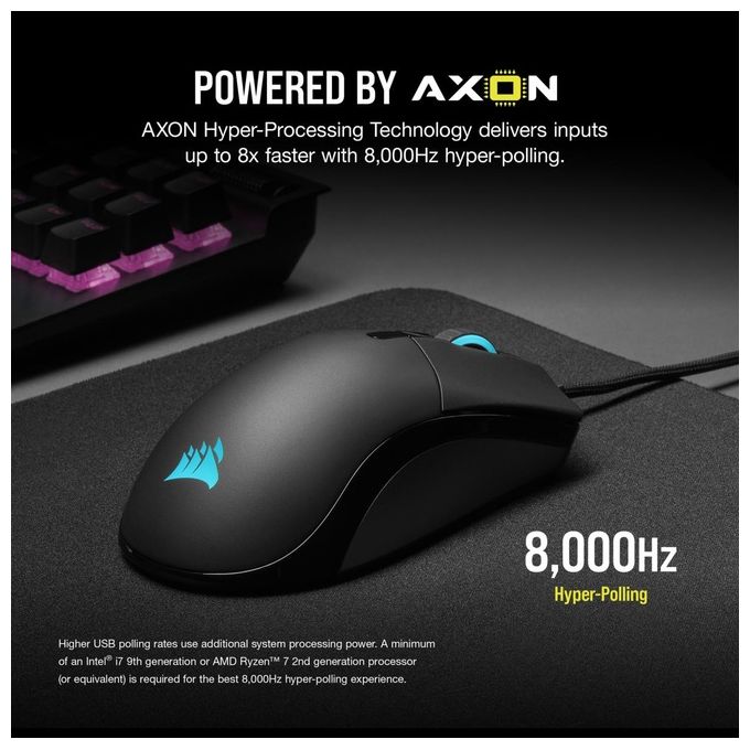 Corsair SABRE RGB PRO CHAMPION SERIES Mouse Gaming Ottico 18000DPI 6 Tasti Usb