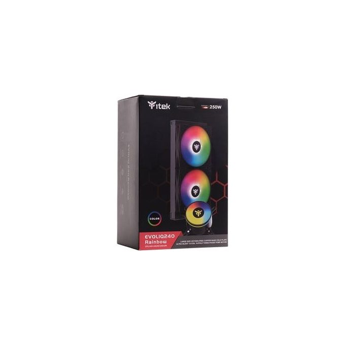 ITek EVOLIQ 240 Dissipatore a Liquido Rainbow 240mm Skt Universale PWM