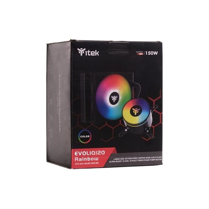ITek EVOLIQ 120 Dissipatore a Liquido Rainbow 120mm Skt Universale PWM