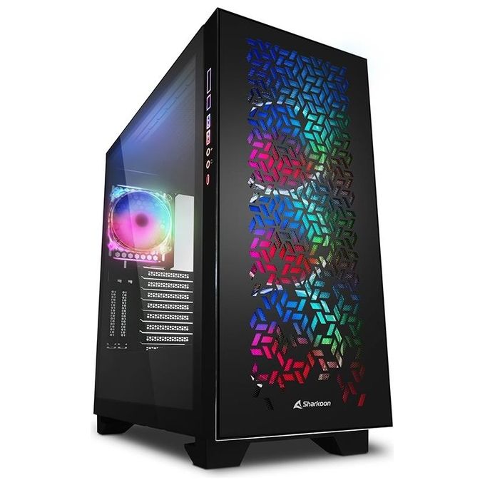 Sharkoon Elite Shark CA300H Case Atx Vetro Temperato 8 Slot Espansione