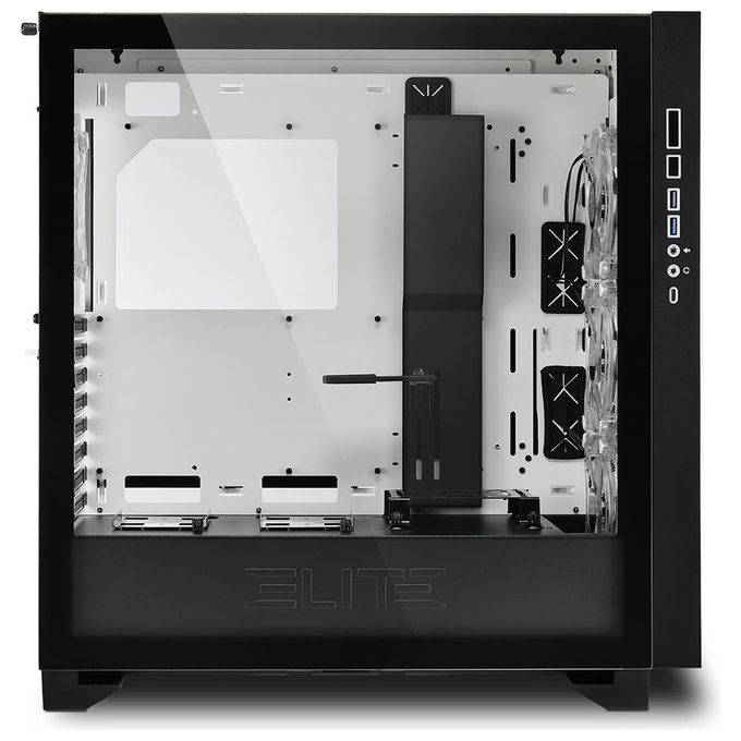 Sharkoon Elite Shark CA300H White Case Atx Vetro Temperato 8 Slot Espansione