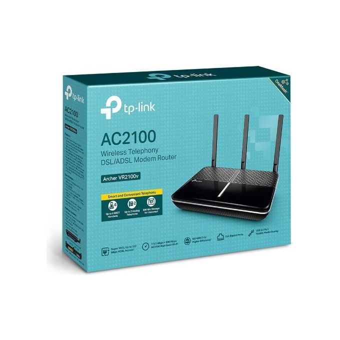 TP-Link rcher VR2100v Router Wireless Gigabit Ethernet Dual-Band 2.4GHz-5GHz 3G 5G 4G Nero