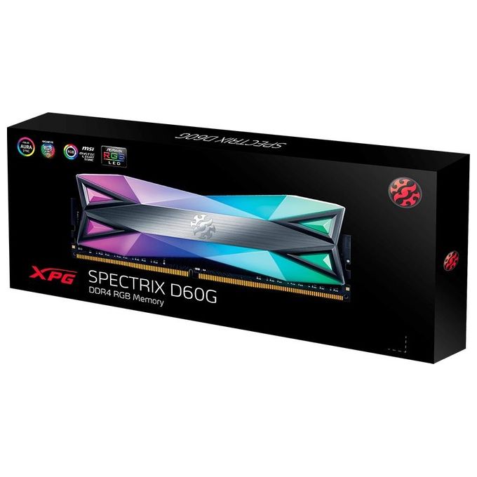 Adata Memoria Ram Gaming Xpg Spectrix D60g 16Gb Ddr4 3200mhz Rgb Cl16-20-20 Tungsten Grey