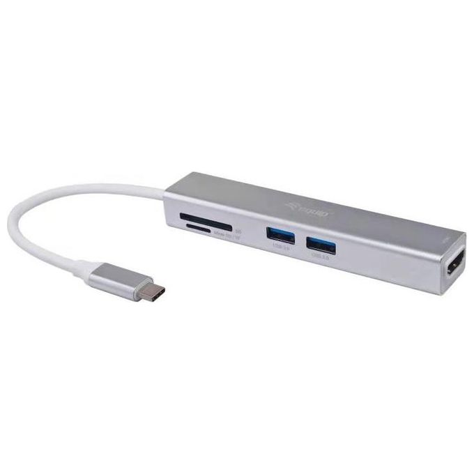 Equip 133480 Hub di Interfaccia USB 3.2 Gen 1 Type-C 5000 Mbit-s Argento