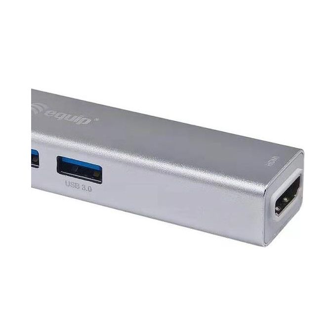 Equip 133480 Hub di Interfaccia USB 3.2 Gen 1 Type-C 5000 Mbit-s Argento