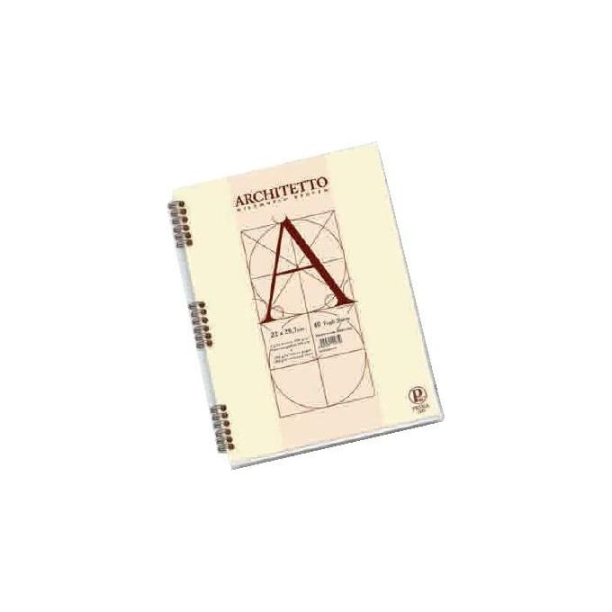 Pigna 0105442BI Architetto Blocco Spiralato A4 40 Fogli 100 gr Rigatura Bianco colore Beige