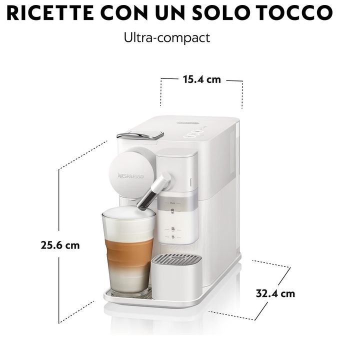 De'Longhi Lattissima One EN510.W, Macchina per Espresso Automatica, 1 Litro, Bianco