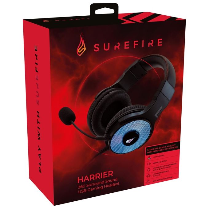 SureFire Headset da Gaming Harrier 360 Surround Sound USB