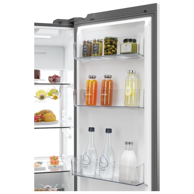 Haier HSW79F18ANMM Frigorifero Americano Side by Side Capacita' 611 Litri Classe energetica A Raffreddamento No Frost colore Inox