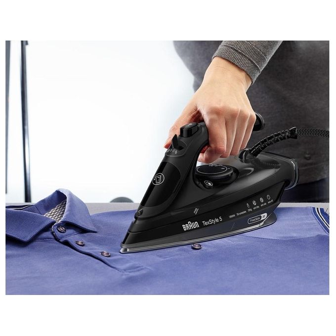 Braun TexStyle 5 SI 5088 BK Ferro da Stiro a Vapore EloxalPlus Soleplate 2800W Nero