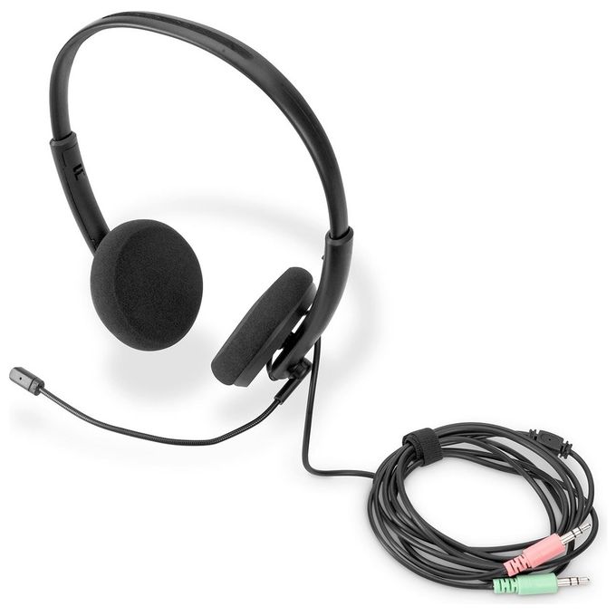 Digitus DA12202 Cuffie per Ufficio On Ear con Riduzione del Rumore Stereo 3.5mm