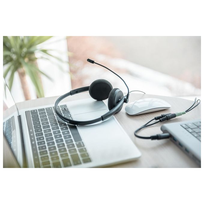 Digitus DA12202 Cuffie per Ufficio On Ear con Riduzione del Rumore Stereo 3.5mm