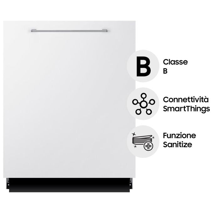 Samsung DW60A8070BB Lavastoviglie da Incasso a Scomparsa Totale 14 Coperti Classe energetica B 8 Programmi 60 cm