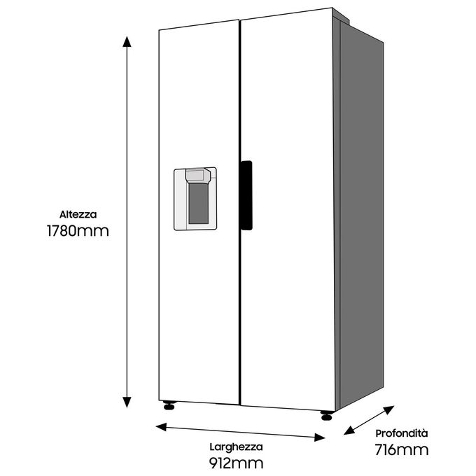 Samsung RS68A8821S9 Frigorifero Side by Side Capacita' 634 Litri Classe energetica E (A++) No Frost Premium Twin Cooling Plus Power Cool 178 cm Refined Inox
