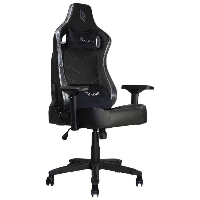 Noua Lou L7 Sedia Gaming con Rotelle Braccioli 4D Schienale e Altezza Regolabile Supporto Lombare e Poggiatesta Silver