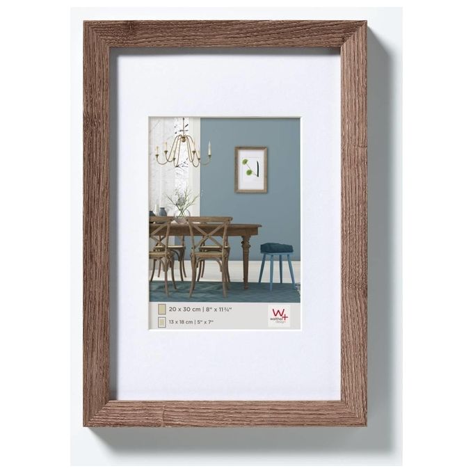 Walther EF045N Cornice Portafoto Fiorito Noce 30x45cm Legno con Passepartout