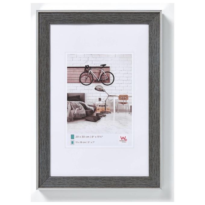 Walther Bohemian Cornice Portafoto 30x40cm in Plastica Grigio
