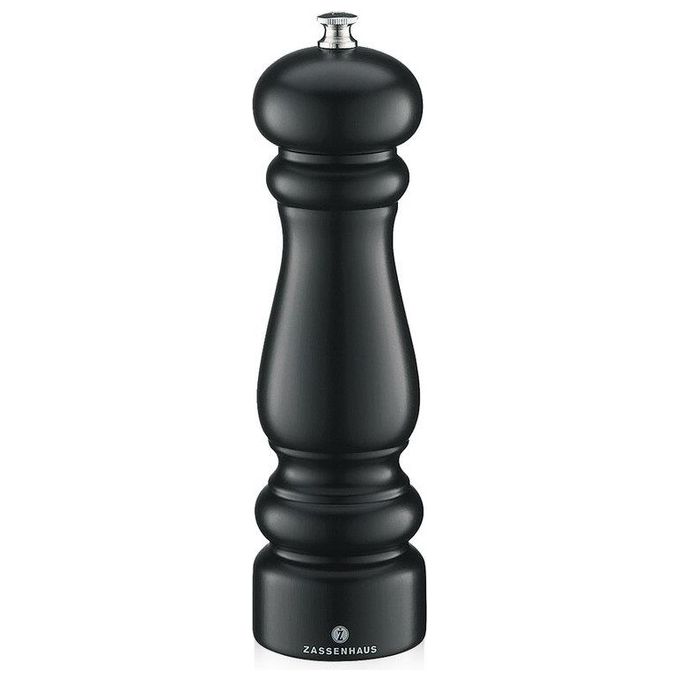 Zassenhaus 20540 Potsdam Macinapepe in Legno di Faggio con Meccanismo in Ceramica Regolabile 6 Livelli Altezza 20 cm colore Nero