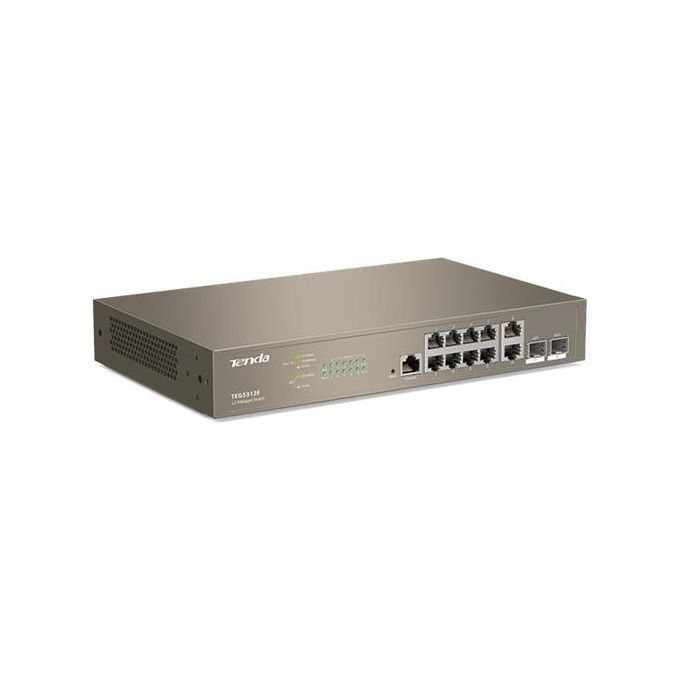 Tenda Teg5312f Switch 10 Porte Gigabit 10-100-1000 +2p Sfp Rackmount L3 Managed