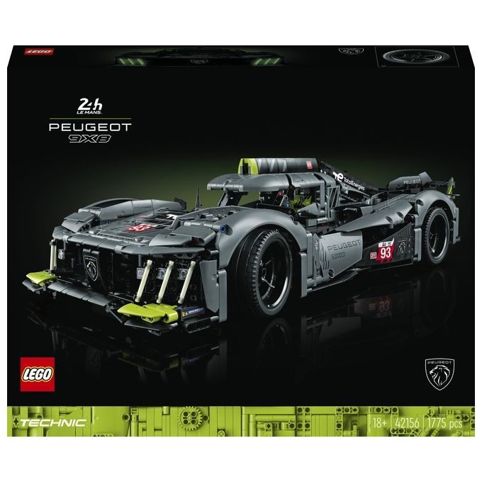 LEGO Technic 42156 PEUGEOT 9X8 24H Le Mans Hybrid Hypercar, Modellino di Auto da Corsa per Adulti Scala 1:10, Set da Collezione